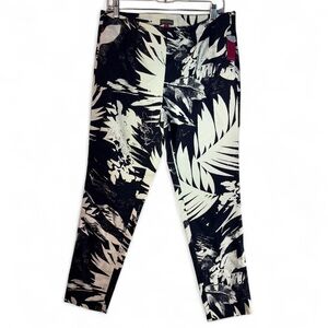 Vince Camuto navy & White Tropical-Print Chinos